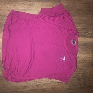 Gymshark Cropped tie up t-shirt in Port